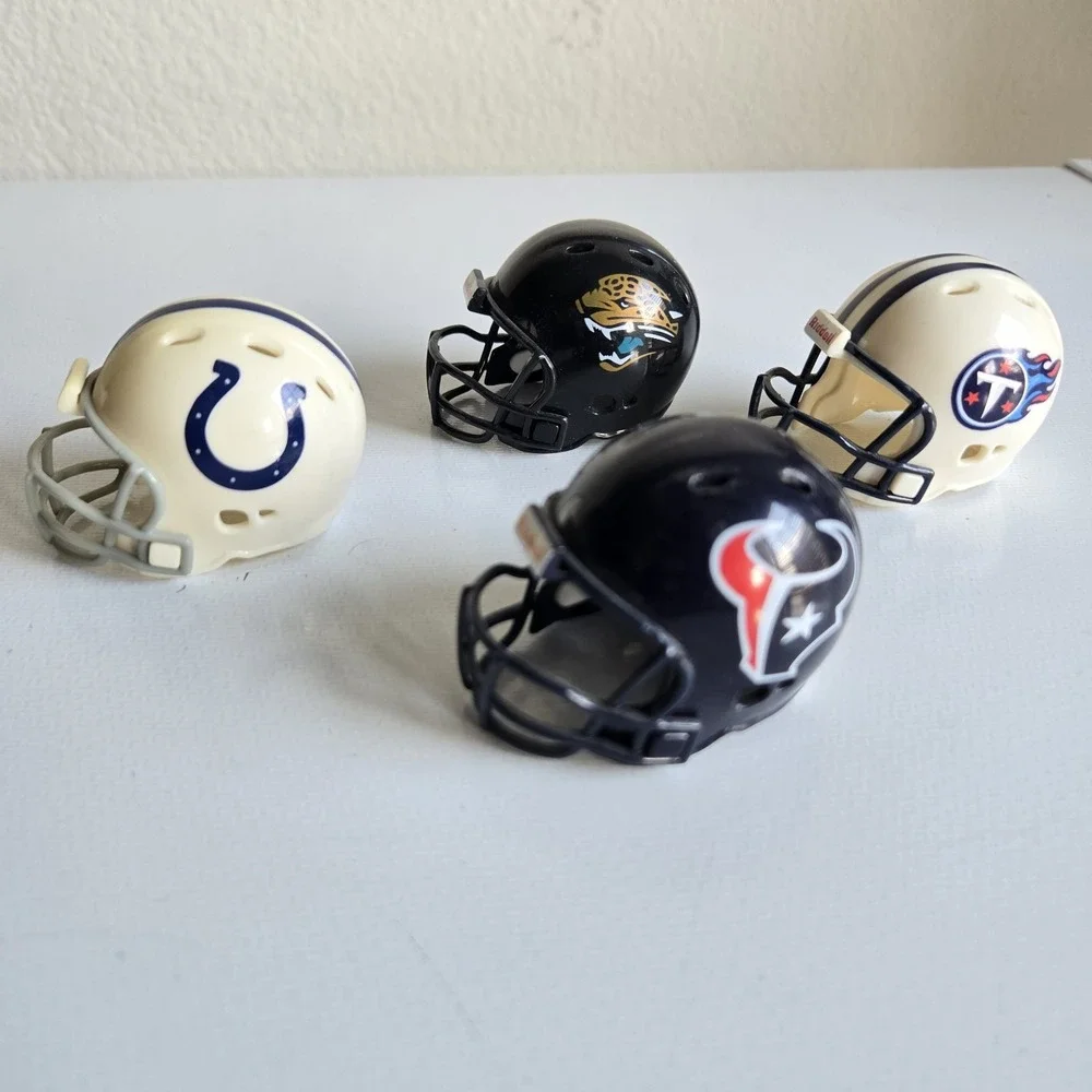 4 NFL Riddell Pocket Pro Helmet Lot AFC‎ South Mini Football Vintage 1.5